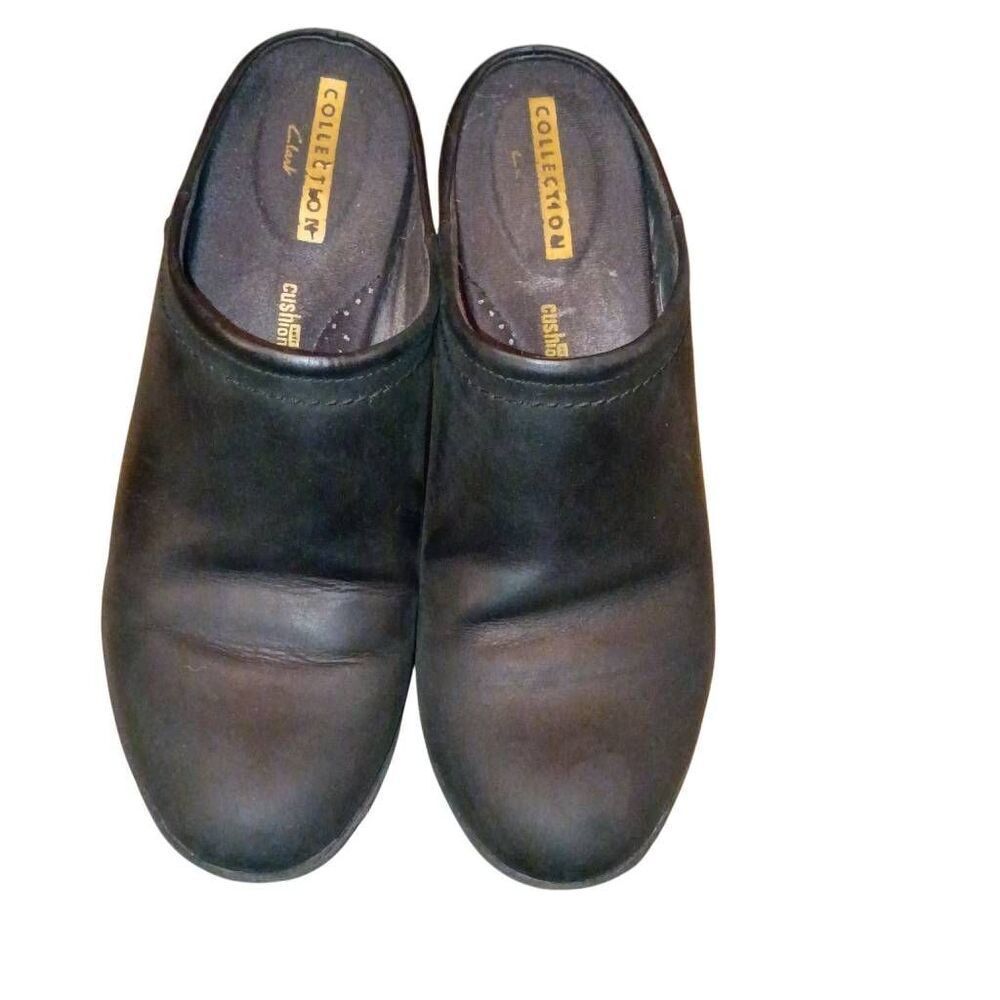 Clarks Collection Soft Cushion Mules With Block Heels For Women  Size 8 Color Ma